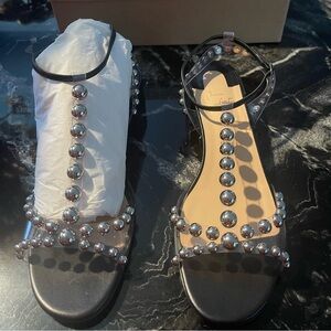 Christian Louboutin PVC Nappa Sandals silver ornaments ….Faridaravie 25